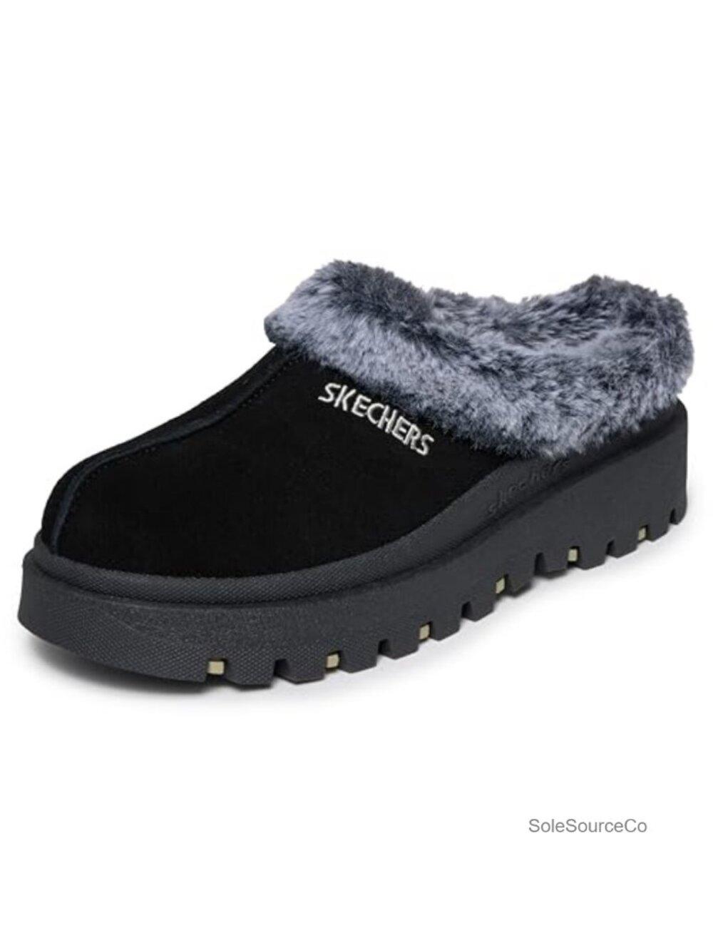 Faux Fur Suede Memory Foam Clog Shoes
